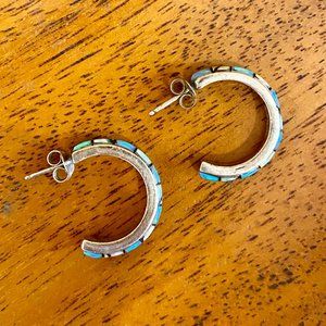 Sterling Silver Gem Hoops